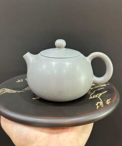 Ấm pha trà tử sa nê hưng dáng tây thi nung củi màu xanh đẹp AKC72