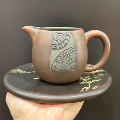 Chén tống tử sa nê hưng làm chuyên trà họa tiết trống đồng 250ml CT74.