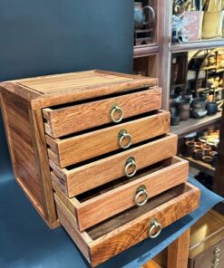 Hộp đựng trà phổ nhĩ gỗ hương 5 ngăn bảo quản trà bánh bền đẹp.