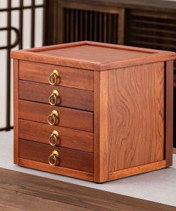 Hộp đựng trà phổ nhĩ gỗ hương 5 ngăn HPN27