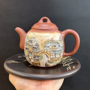 ấm trà tử sa đất cũ cao cấp nghi hưng nghệ nhân Trương Hiểu Lĩnh thủ công phố cổ