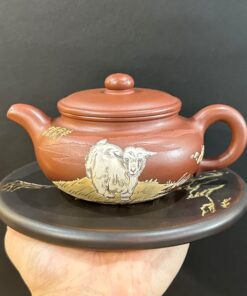 Ấm tử sa uy tín nguyên khoáng đất cũ thủ công hình dê đẹp 280ml ATS75