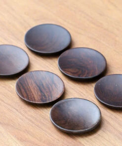 Lót chén trà gỗ gụ dáng tròn kê ly trà cao cấp 8cm LC35