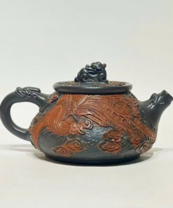 Ấm pha trà tử sa nê hưng thạch biều long phụng đẹp 260ml AKC162