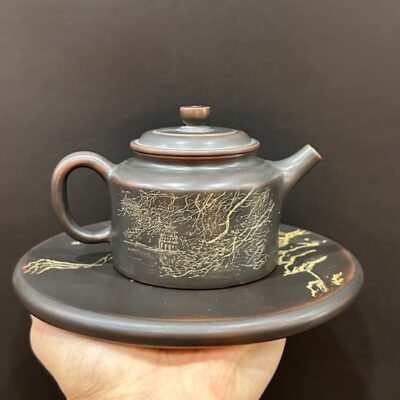 Ấm kiến thủy tử đào nê hưng đức trung cao cấp hồ gươm 240ml pha trà ngon.