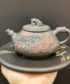 Ấm pha trà tử sa nê hưng thạch biều long phụng cao cấp 260ml pha trà ngon.