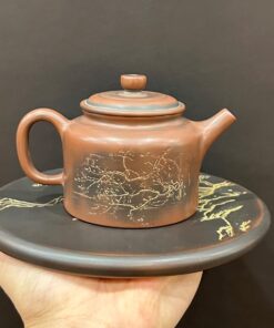 Ấm tử đào nê hưng kiến thủy cao cấp khắc tháp rùa hồ gươm thủ công 240ml pha trà ngon.