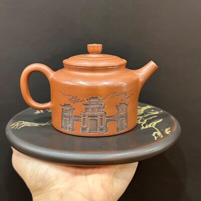Ấm tử sa nê hưng kiến thủy cao cấp đức trung khắc thiên môn cổng trời đẹp 240ml .