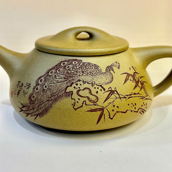 Ấm tử sa Nghi Hưng thạch biều khắc công 240ml ATS109 - Ảnh 4