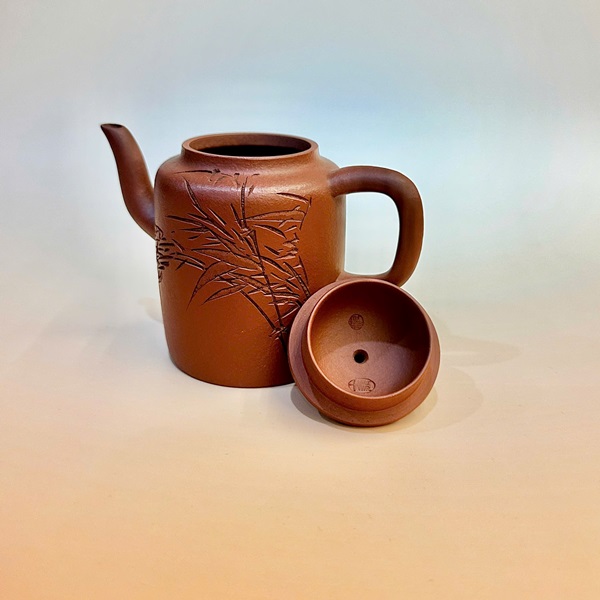 Ấm tử sa Nghi Hưng chu nê cấp trực khắc trúc 160ml ATS197 - Ảnh 5