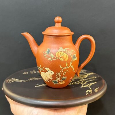 Ấm tử sa cung đăng nguyên khoáng đất cũ chu nê 180ml thủ công pha trà ngon.