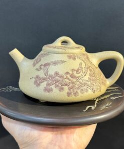 Ấm tử sa thạch biều cao cấp đất cũ nguyên khoáng khắc tùng thủ công 270ml đẹp pha trà ngon.