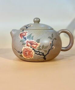 Ấm Tử Sa Nguyên Khoáng Cũ Tây Thi Hoả Biến Hoa Mẫu Đơn 160ml ATS222