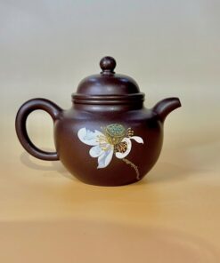 Ấm trà tử sa nguyên khoáng đất cũ dáng chuyết cầu nhỏ hoa sen 170ml ATS219