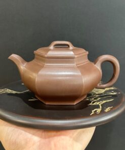 Ấm tử sa đất cũ nguyên khoáng thủ công dáng lục phương đẹp 200ml ATS256.