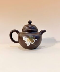 Ấm trà tử sa nguyên khoáng đất cũ dáng chuyết cầu nhỏ hoa sen 170ml ATS219