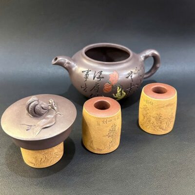 Gác nắp ấm tử sa nguyên khoáng đất cũ thủ công đẹp DC84.