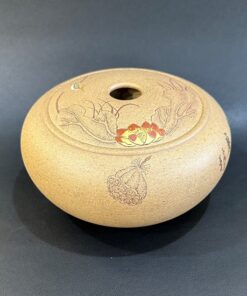 Lọ đựng trà tử sa nguyên khoáng đất cũ thủ công dáng tròn HT77.