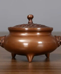 Lư đốt trầm đồng nguyên chất thủ công cao cấp dáng đỉnh LD51
