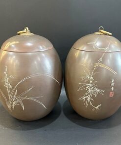 Hũ đựng trà tử sa nê hưng hỏa biến dáng trứng thủ công đẹp HT98