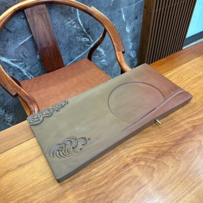 Khay trà gốm nê hưng hỏa biến để ấm chén đẹp dáng chữ nhật 60x28cm KNH06