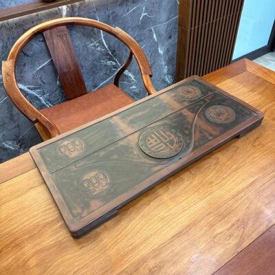 Khay trà tử sa nê hưng hỏa biến bày ấm chén đẹp cỡ to 81x39cm KNH15