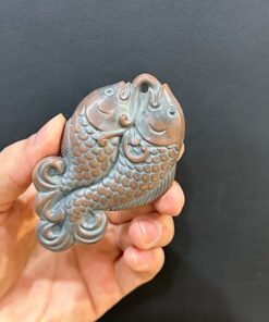 Tượng cá chép mini gốm nê hưng thủ công nhỏ bày bàn trà đẹp TS35