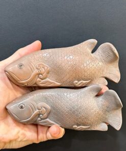 Tượng cá rồng gốm nê hưng thủ công cỡ nhỏ bày bàn trà đẹp TS40