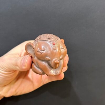 Tượng voi mini gốm nê hưng thủ công cỡ nhỏ bày bàn trà đẹp TS34