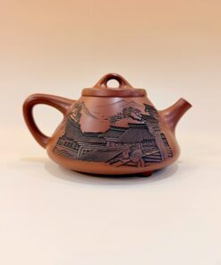 Ấm tử sa nê hưng thạch biều cao cấp khắc phố đẹp pha trà ngon 230ml AKC234