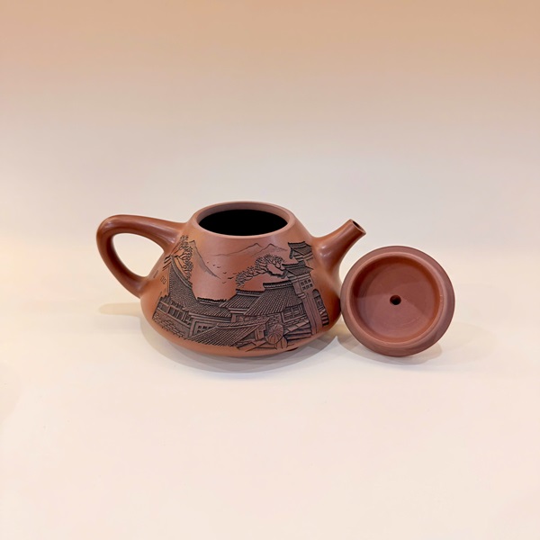 Ấm tử sa nê hưng thạch biều cao cấp khắc phố đẹp pha trà ngon 230ml AKC234 - Ảnh 4