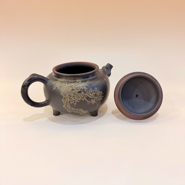 Ấm tử sa Nê Hưng hỏa biến tam túc khắc tùng 230ml AKC236 - Ảnh 4