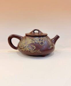 Ấm nê hưng thạch biều khắc sen thủ công đẹp pha trà ngon 250ml AKC239