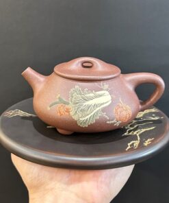 Ấm trà tử sa nguyên khoáng đất cũ dáng thạch biều cải thảo Bách Tài 200ml đẹp