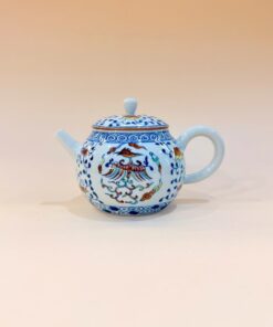 Ấm trà sứ cảnh đức cao cấp vẽ tay phượng mẫu đơn thủ công 200ml đẹp AS48
