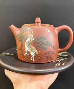 Ấm tử sa nguyên khoáng đất cũ hình dê Hậu Đức Tải Vật Như Ý Cát Tường pha trà ngon