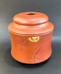 Hũ đựng trà tử sa nguyên khoáng đất cũ chu nê thủ công đẹp hình sen 1,1L bảo quản trà tốt