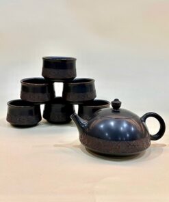 Bộ ấm pha trà cao cấp tử sa nê hưng dáng bán nguyệt đẹp kèm hộp AT25