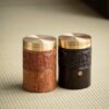 Lọ đựng trà gỗ lót titan cao cấp nắp 2 lớp xoáy kín bảo quản tốt 11x7cm HT19.