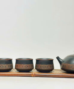 Bộ ấm pha trà cao cấp tử sa nê hưng dáng bán nguyệt đẹp kèm hộp AT25