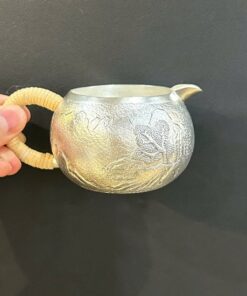 Chén tống bạc nguyên chất 999 làm chuyên rót trà đẹp 155g CT92