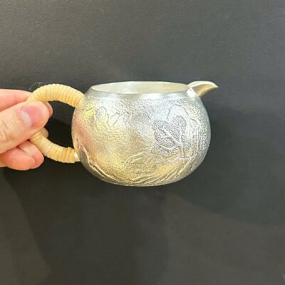 Chén tống bạc nguyên chất 999 làm chuyên rót trà đẹp 155g CT92
