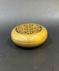 Lư trầm đồng cỡ nhỏ đốt nhang vân mây màu vàng đẹp 7x3cm LD70