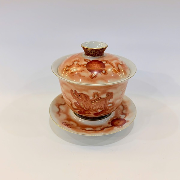 Chén khải cao cấp dáng tiềm pha trà sứ phấn thái cảnh đức vẽ tay kỳ lân 200ml AS72 - Ảnh 2