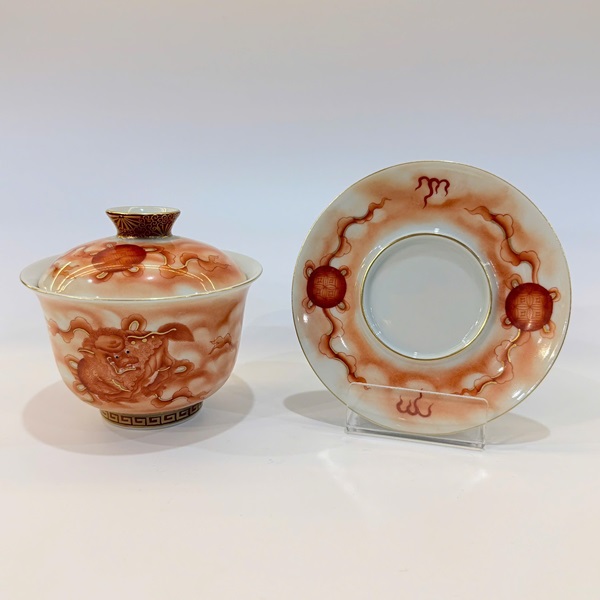 Chén khải cao cấp dáng tiềm pha trà sứ phấn thái cảnh đức vẽ tay kỳ lân 200ml AS72 - Ảnh 4