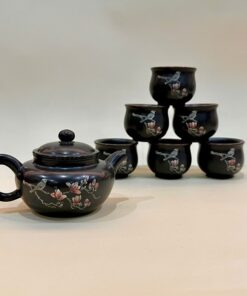 Bộ ấm tử sa Nê Hưng biển phúc họa chim hoa đẹp AT28