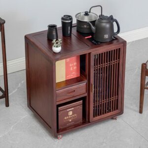 Bàn trà di động bằng gỗ thịt cửa trượt đẹp cao 68cm.