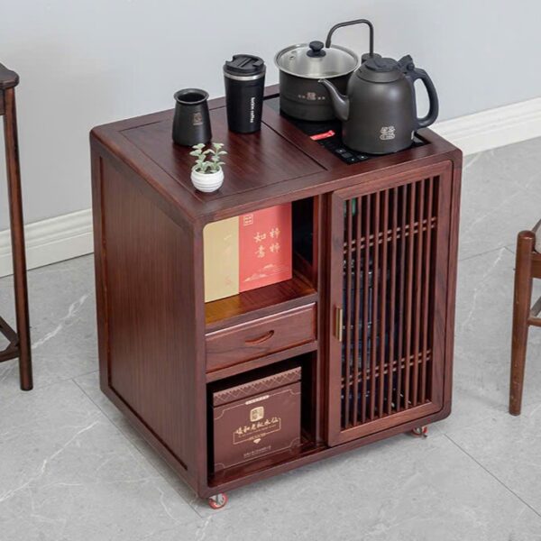 Bàn trà di động bằng gỗ thịt cửa trượt đẹp cao 68cm.
