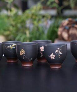 Chén tử sa Nê Hưng dáng cao Bách Hoa CNH69