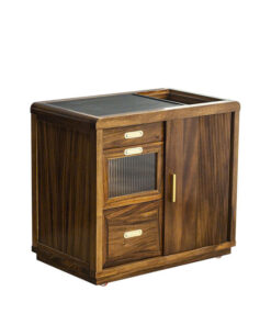 Bàn Trà Di Động Gỗ Óc Chó Mặt Đá Chữ Nhật 45x37cm Cao 67x74x45cm BT26